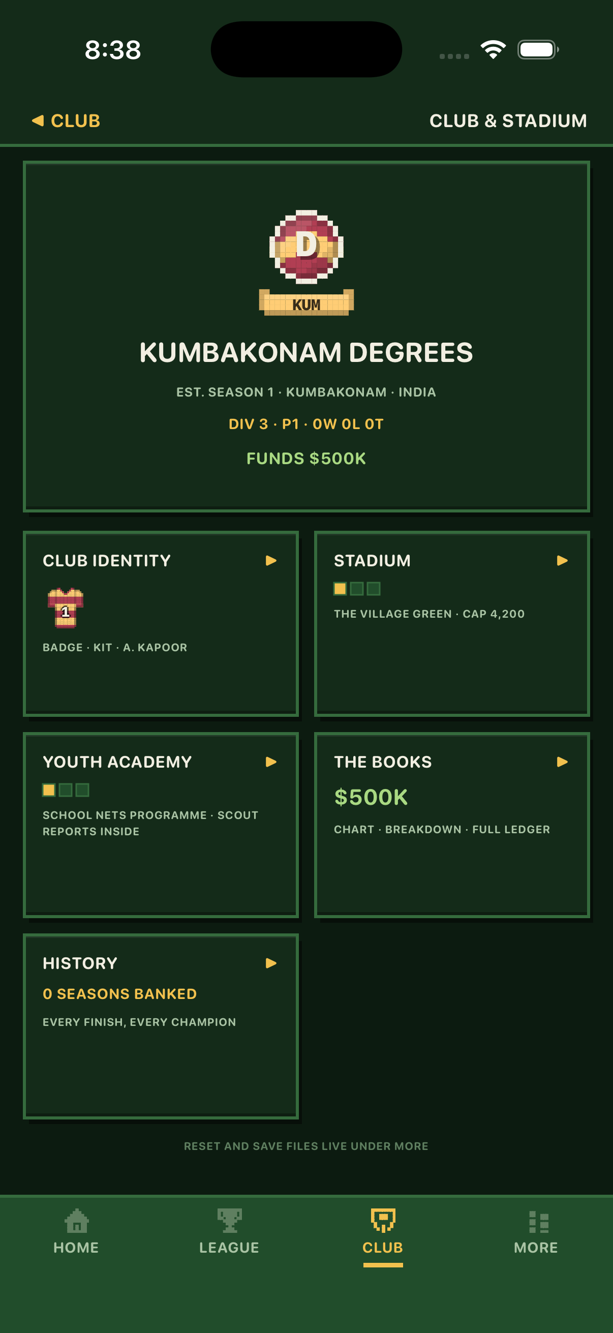 Cricket Club Manager — club