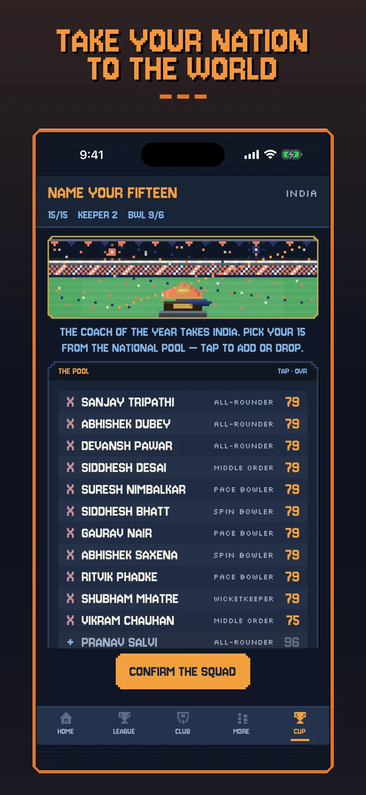 Cricket Club Manager — TAKE YOUR NATION TO THE WORLD: the World T20 Championship